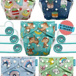 my baby love a perfect care Leakage-Proof Cloth Babies Diaper, High Absorbent 5 Reusable Diaper 5 Insert Pad-picture-7