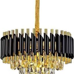 Crystal Light Modern Lighting for Living Dining Room 12 inch Chandelier Ceiling Lamp-image-4