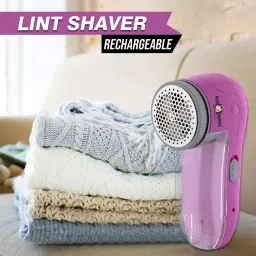 Portable & Rechargeable Fabric Remover/Lint Shaver for Woolen Clothes With Extra Blade Free (Pink) Lint Roller-49
