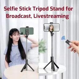 PunnkFunnk R1 Universal Selfie Tripod Stick with Remote | Extendable, Portable & Rechargeable for All Devices Bluetooth Selfie Stick image 2