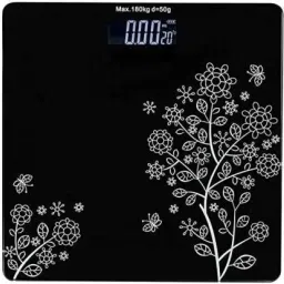TCHF Thick Tempered Glass With LCD Display Digital Weighing Scale (Black) Weighing Scale-82