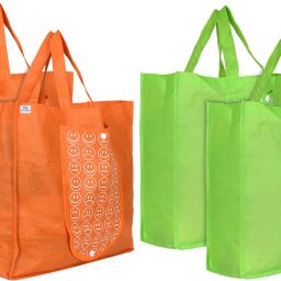 Foldable Reusable Smiley Printed Shopping Bag Pack of 4 Grocery Bags-image-80