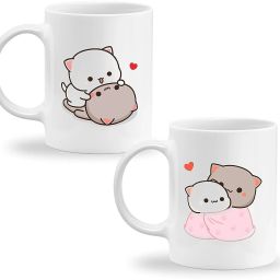Goma & Peach Bear Printed Couple Coffees Brand Set of 2 Ceramic 11oz 350ml Ceramic Coffee Mug-9