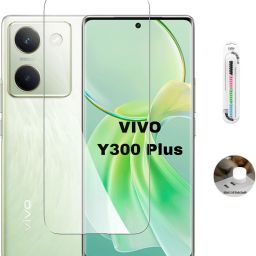 MAHTO Tempered Glass Guard for VIVO Y300 Plus 5G Tempered Glass | 9H Full Glue Full HD, Anti Scratch Screen Guard & Cable Protector 1 & Usb Portable Lamp 1-image-70