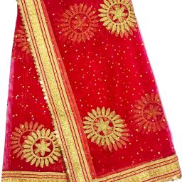 Net Embroidered Red Women Dupatta-image-21