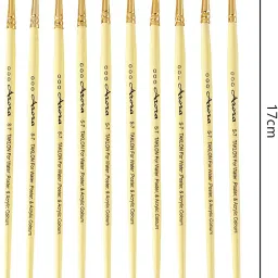 frkb Detail and Script Liner Round Paintbrush of 000 Number Fine Set of 10pc image 4
