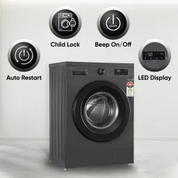 lg 9 kg 5 Star, Inverter Direct Drive Technology, 6 Motion DD, Steam Fully Automatic Front Load with In-built Heater Black, Grey image 5