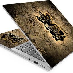 Techfit HD Printed Easy to Install Full Panel Laptop Skin/Sticker/Stretchable Vinyl/Cover for all Size Laptops upto 15.6 inch No Residue, Bubble Free - Ganesh Brown On Brown Floral Self Adhesive Vinyl Laptop Skin Compatible for 15.6 inch-image-42