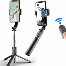 Jaggo Lal Stable Q08 Gimbal Black Sleek Design 3 Axis Gimbal for Mobile, Camera image 5