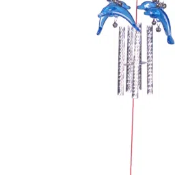 Lucky Blue Dolphin Wind Chimes for Positivity Peaceful Sound for Home & Gift Aluminium Windchime-image-65