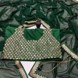 Solid/Plain Bollywood Georgette Saree-image-49