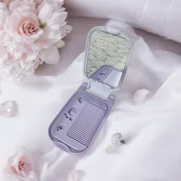 High Definition Mobile Shape Mirror with Inbuilt Comb for Makeup (pack of 1)-image-4