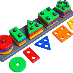 Stacking Toy Shape & Color Recognition Geometric Board Educational Puzzle-11