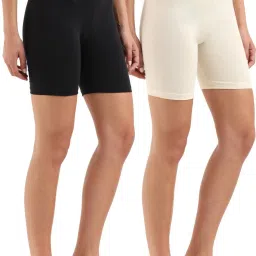Pack of 2 Solid Women Multicolor Cycling Shorts, Night Shorts, Regular Shorts-image-97
