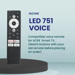 RESORB LED 751 VOICE Acer Smart Android TV I Series, H Series (32" to 75") Remote Controller image 2
