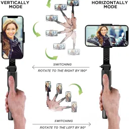 Hold up Gimbal Stabilizer for Smartphone Mobile Stabilizer Selfie Stick Tripod with Wireless Remote 360° Automatic Rotation Bluetooth Selfie Stick image 2