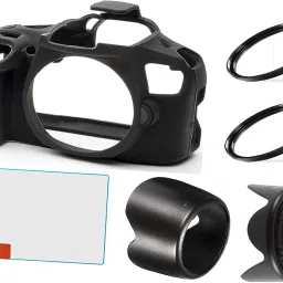 FND Camera Case, Hood, Filter Replacement Canon DSLR (1300D 18-55MM is II & 55-250MMLens Hood-image-23