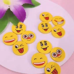 deepman Emoji Smile Erasers Fancy Eraser Rubber Assorted Style. (Pack Of 2) Non-Toxic Eraser image 4