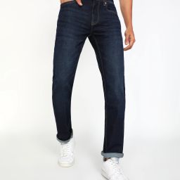 Men Tapered Fit Mid Rise Blue Jeans-image-85