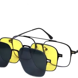 UV Protection, Night Vision, Gradient, Polarized Retro Square Sunglasses (Free Size)-15