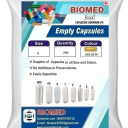 Pharma raw materials Empty Gelatin Capsules size 0 GOLDEN / GOLDEN (PEARL)-18