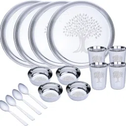 Pack of 16 Steel Laser Printed (Serves 4) Dinner Set-image-24