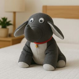 Elephant Soft Toy with Bell Grey Color Plush Stuffed Animal for Kids - 20 cm-image-23
