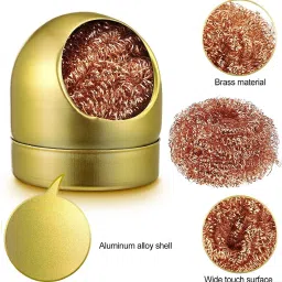 Metal Wire Ball & Base Holder for Soldering Iron Tip or Bit Cleaner 0 W Simple-11