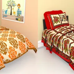 140 TC Cotton Single Jaipuri Prints Flat Bedsheet-image-82