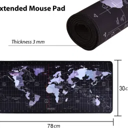 SEAGULL Large Extended Mouse Pad, Non-Slip Rubber Base, Soft Gaming Desk Keyboard Pad Mat for Offices & Home (78 x 30 cm, World Map) Mousepad image 5