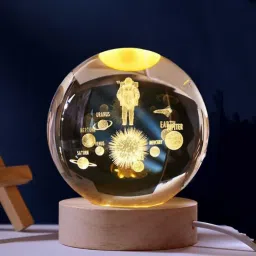 3D Astronaut Galaxy Crystal Ball LED Lamp Light Table Lamp-image-2