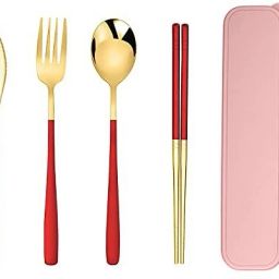 Premium Gold Plated Knife Fork Spoon Chopstick Dinnerware Tableware Set Stainless Steel Cutlery Set-2