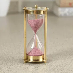exim decor Brown Brass And Glass Sand Hour Glass-picture-22
