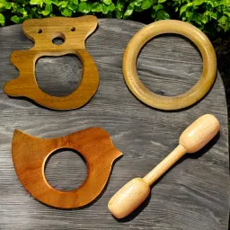 Handmade Baby Neem Teether and Rattles Feeder-16