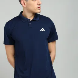 Men Solid Polo Neck Polyester Blue T-Shirt-image-21