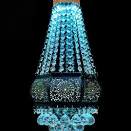 Multi-Colour Glass Crystal Hanging LED Jhumar Pendant Light 12-Watt Jhoomar Chandelier Ceiling Lamp-picture-17