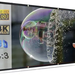 Moiz 120" Inch Projector Screen (Foldable) 8 x 6 Feet 4:3 Ratio 3D UHD Supported Design 121 Projector Screen (Width 244 cm x 183 cm Height)-picture-11