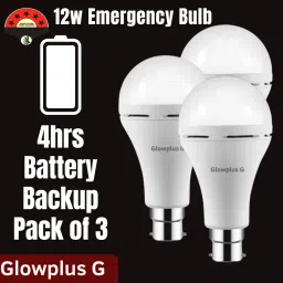 12W Emergency Light Bulb 3-Pack | Auto On During Power Cut 3 hrs Bulb Emergency Light-19