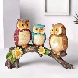 5 needs Decorative Owl Resin Showpiece (13 cm, Multicolor)-picture-8