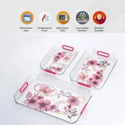 vsell Melamine Multicolor Serving Tray, Set of 3 (Small, Medium and Large Size) Tray image 2