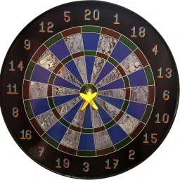 velon varahi Magnetic Dart Board Game with 4 Darts (2 Yellow, 2 Red) 8 throwing Backboard image 3