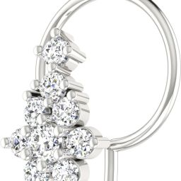 avsar Harsha 14kt Cubic Zirconia White Gold Nose Wire-image-15