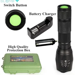 Water Resistant Zoomable Torch with 5 Lighting Modes for Camping 8 hrs Torch Emergency Light-23
