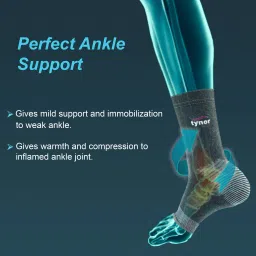 tynor Anklet Comfeel, Grey, Large, Pack of 2 Ankle Support image 2