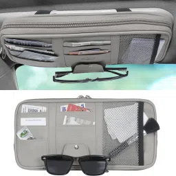 Car Sun Visor Organizer, Sunglass Pen Card Small Document Storage Pouch Holder Car Multi Pocket-7