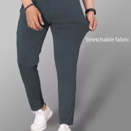 Men Regular Fit Grey Cotton Blend Trousers-image-17