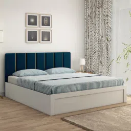 a globia creations Rickon King Size Upholstered Bed in Frosty White Finish with Box Storage-picture-28