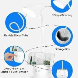 idoleshop Desk Light with 3 Shades Touch Control Light and Mobile Holder Design With Night light Table Lamp image 5