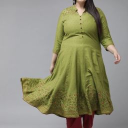 Women Floral Print Viscose Rayon Anarkali Kurta-image-56