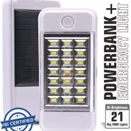 Rechargeable Dual Mode Solar + USB Charge 21 Big SMD LED Mobile Charging Port 3 hrs Torch Emergency Light-26
